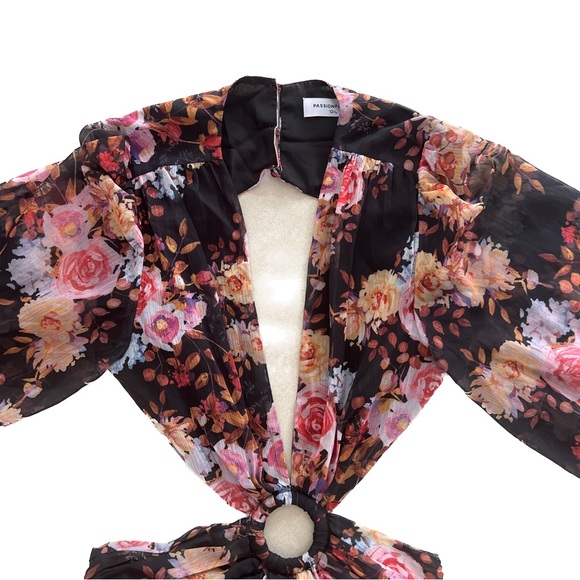 Amaroso Boutique Black Multi Coloured Floral Della Maxi Dress Womens Aus Size 12 - Picture 12 of 14